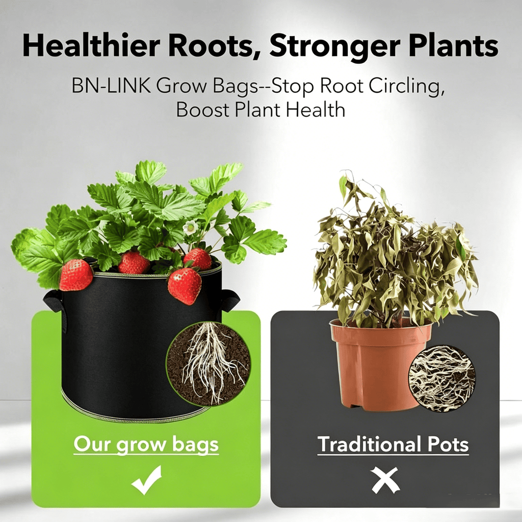 [UPGRADED] Heavy Duty Grow Bags - Say Goodbye to Root Rot!