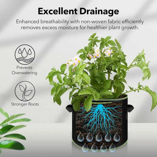 [UPGRADED] Heavy Duty Grow Bags - Say Goodbye to Root Rot!