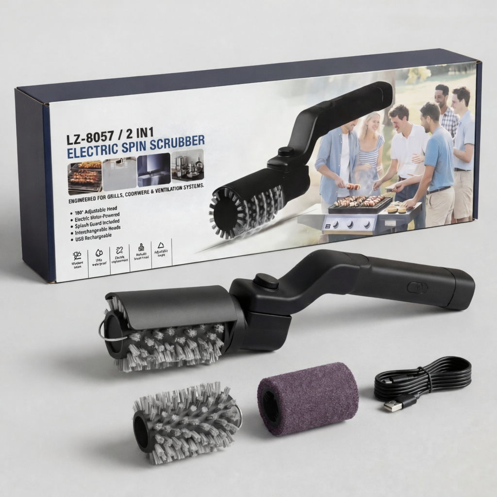 🔥(Free Shipping)🔥Electric Rotary Grill Brush with 2 Replacement Head